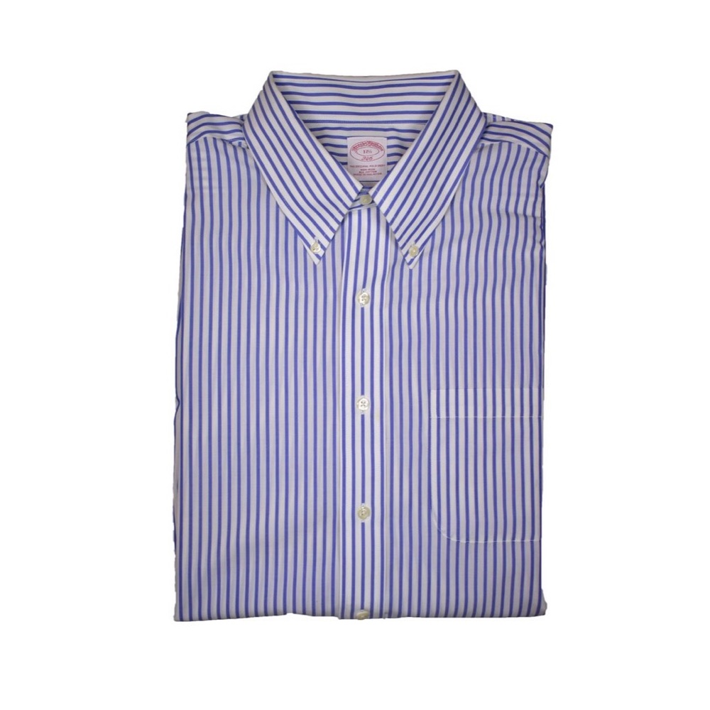 Brooks Brothers White & Blue Dress Shirt